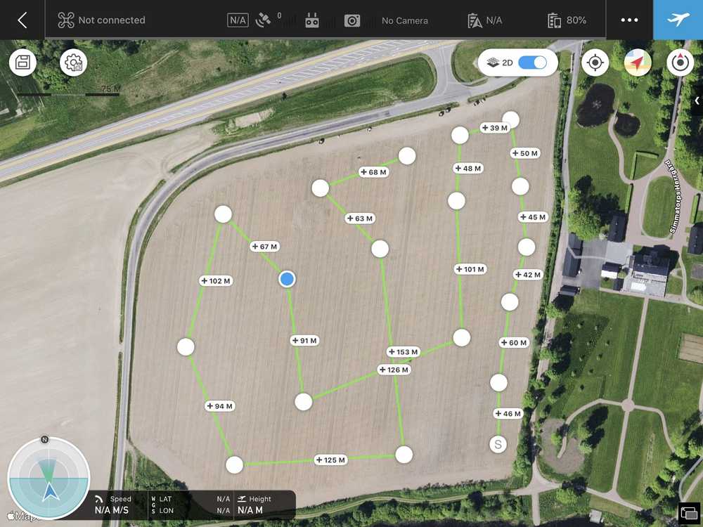 Drone waypoint flying